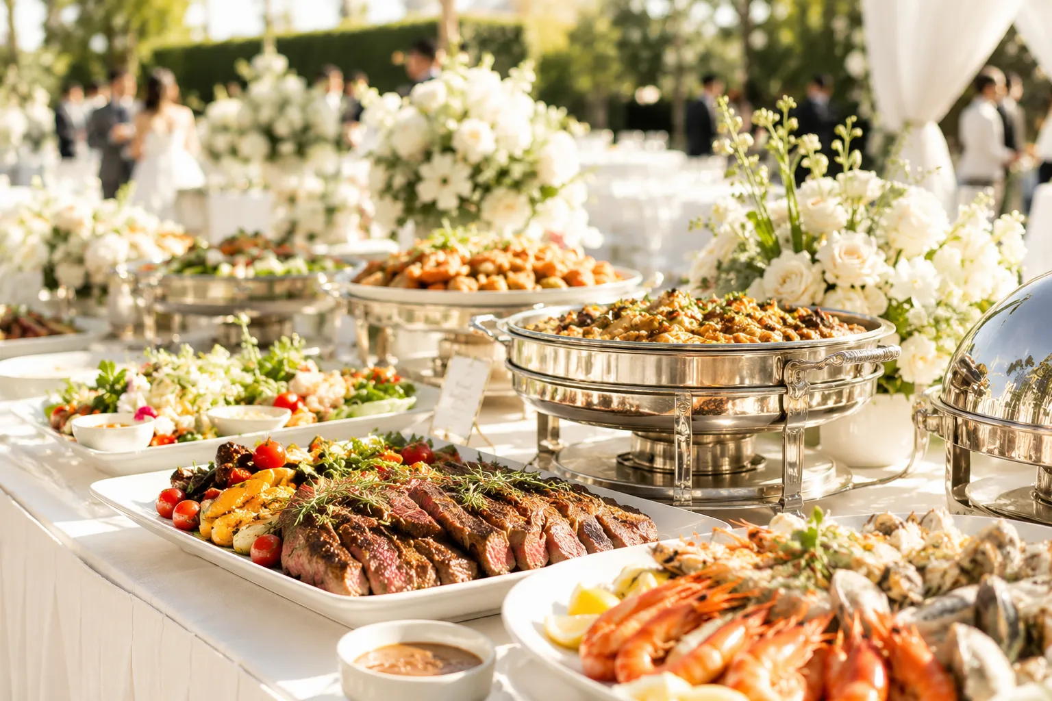 Buffet station setup for an event