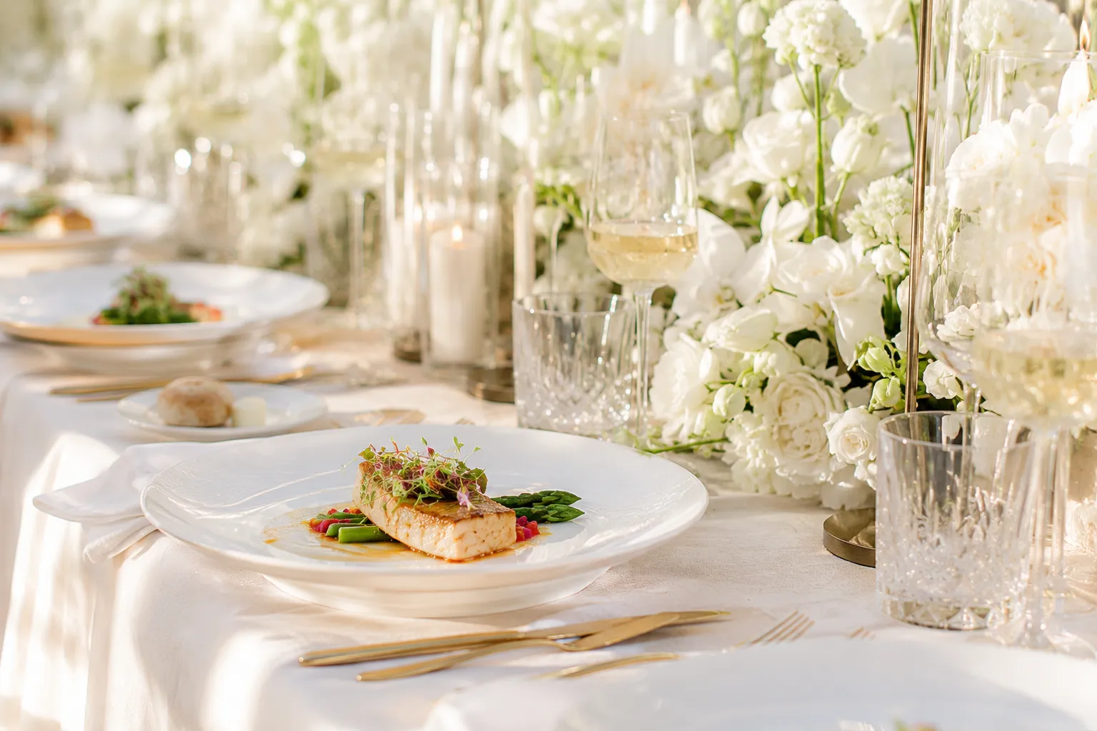 Fine dining plated menu presentation